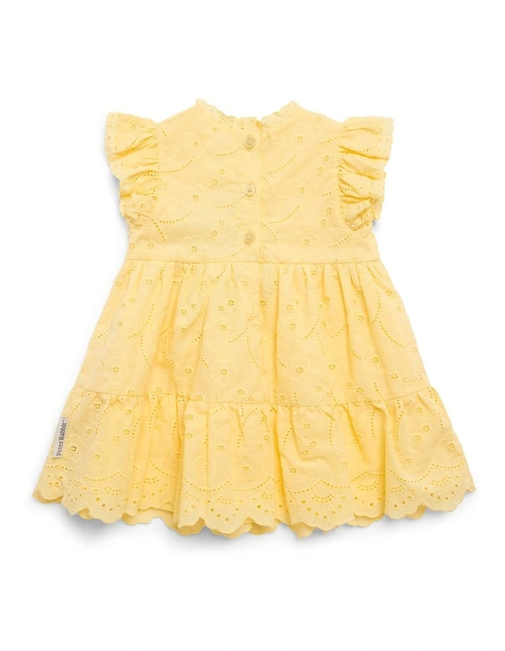 Broderie Lace Dress in Yellow image 5