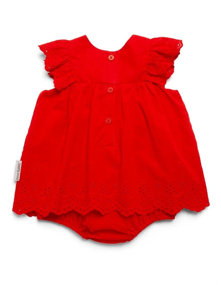 Broderie Dress in Red image 5