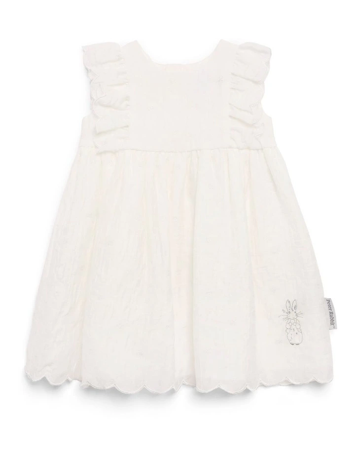 Metallic Spot Occasion Dress in White image 1