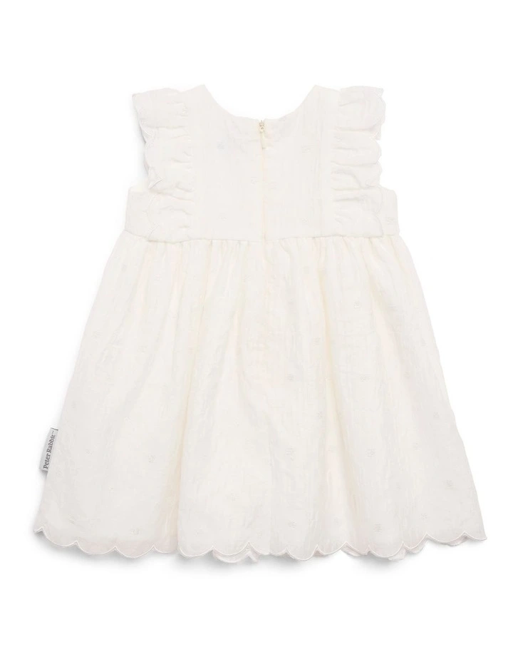 Metallic Spot Occasion Dress in White image 2