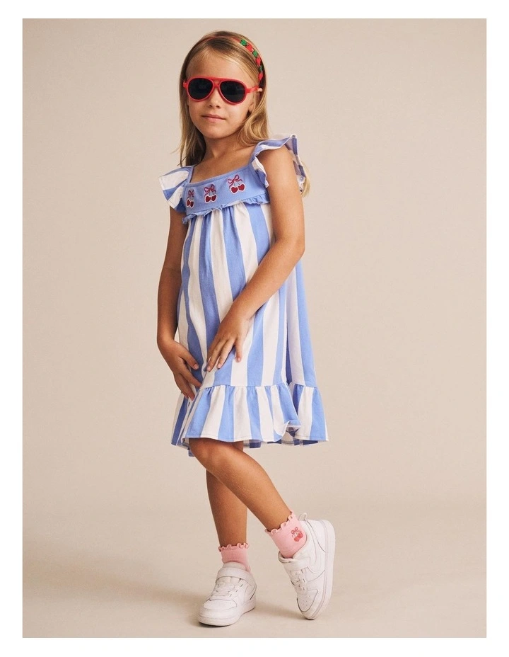 Cherry Stripe Dress in Seaside image 2