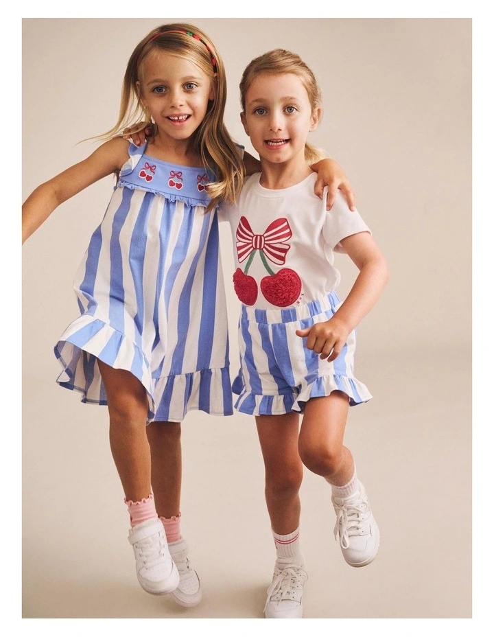 Cherry Stripe Dress in Seaside image 3