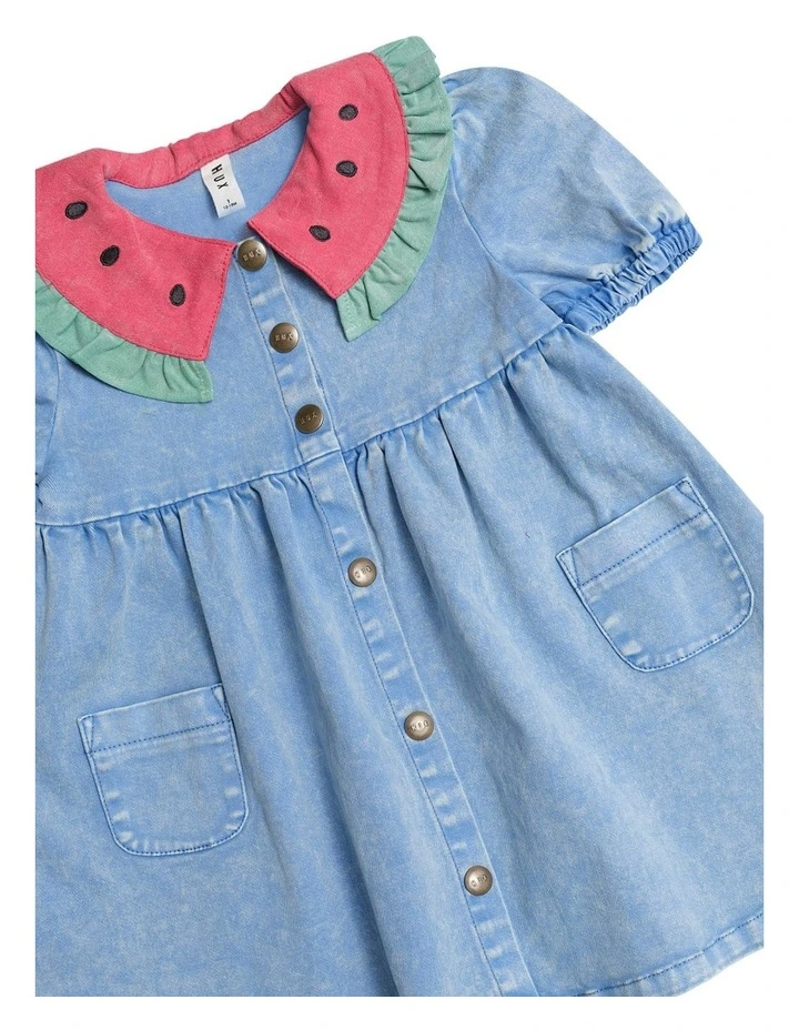 I Carried a Watermelon Denim Dress in Blue image 6
