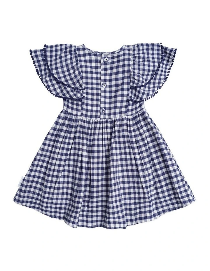 Check Cherry Pie Frill Dress in Blue image 2