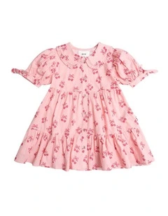 Cherry Pie Tiered Smock Dress in Pink