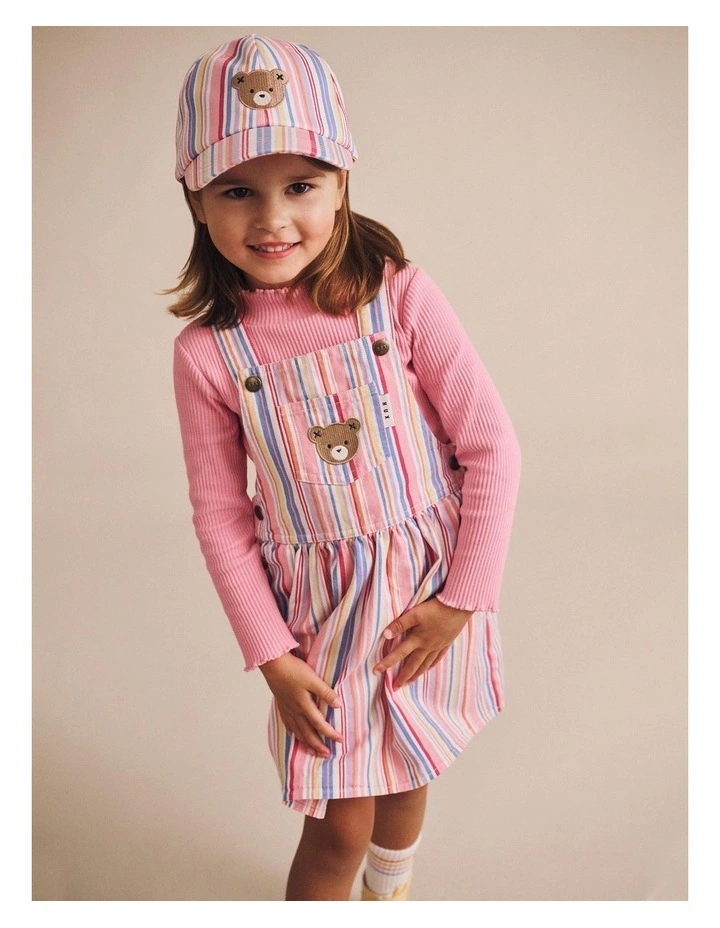 Pastel Stripe Pinafore Dress image 3