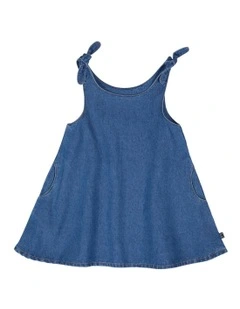 Gather Dress in Denim