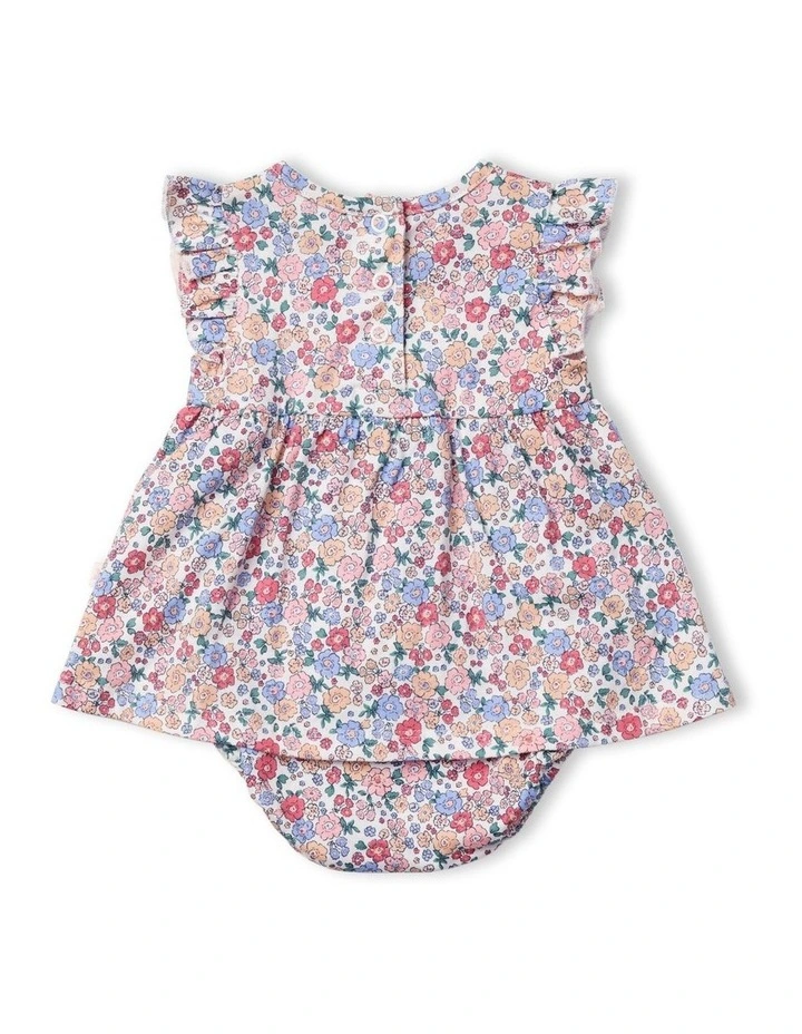 Flutter Sleeve Bodysuit Dress in Field of Berries image 2