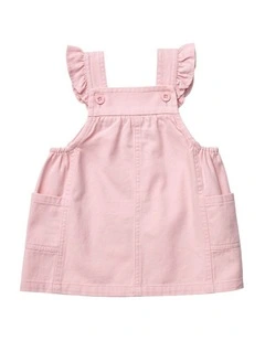 Denim Frill Dress in Pink