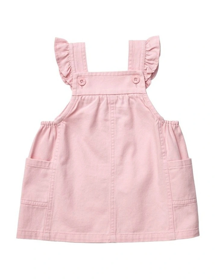 Denim Frill Dress in Pink image 1