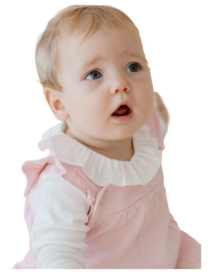 Denim Frill Dress in Pink image 2