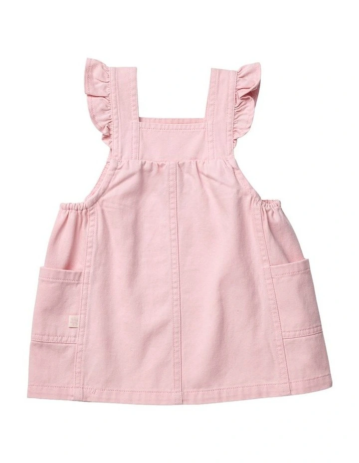 Denim Frill Dress in Pink image 2