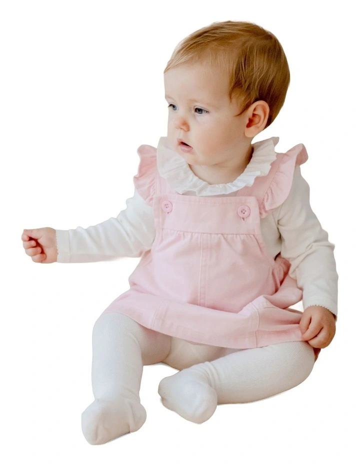 Denim Frill Dress in Pink image 3