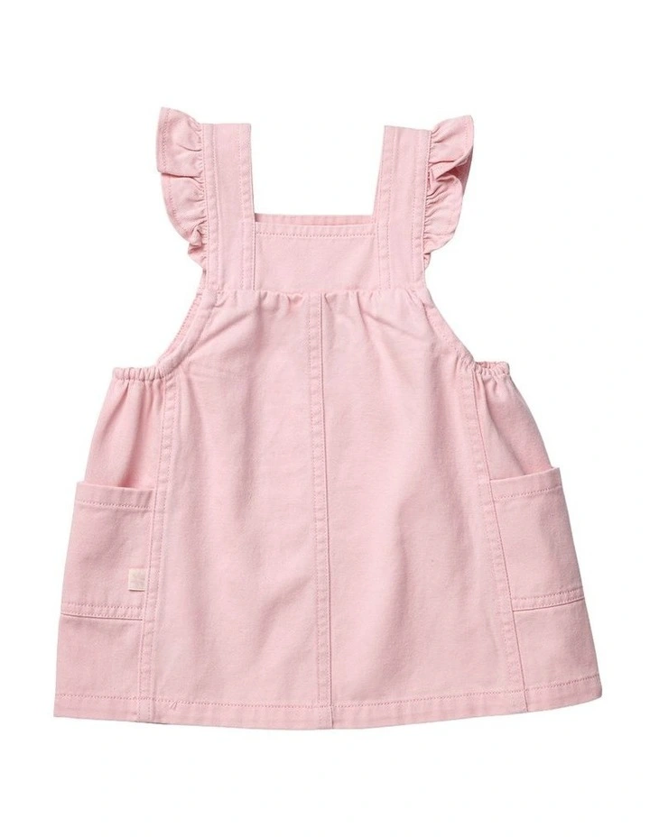 Denim Frill Dress in Pink image 4