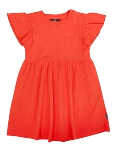 Frill Dress in Bright Red