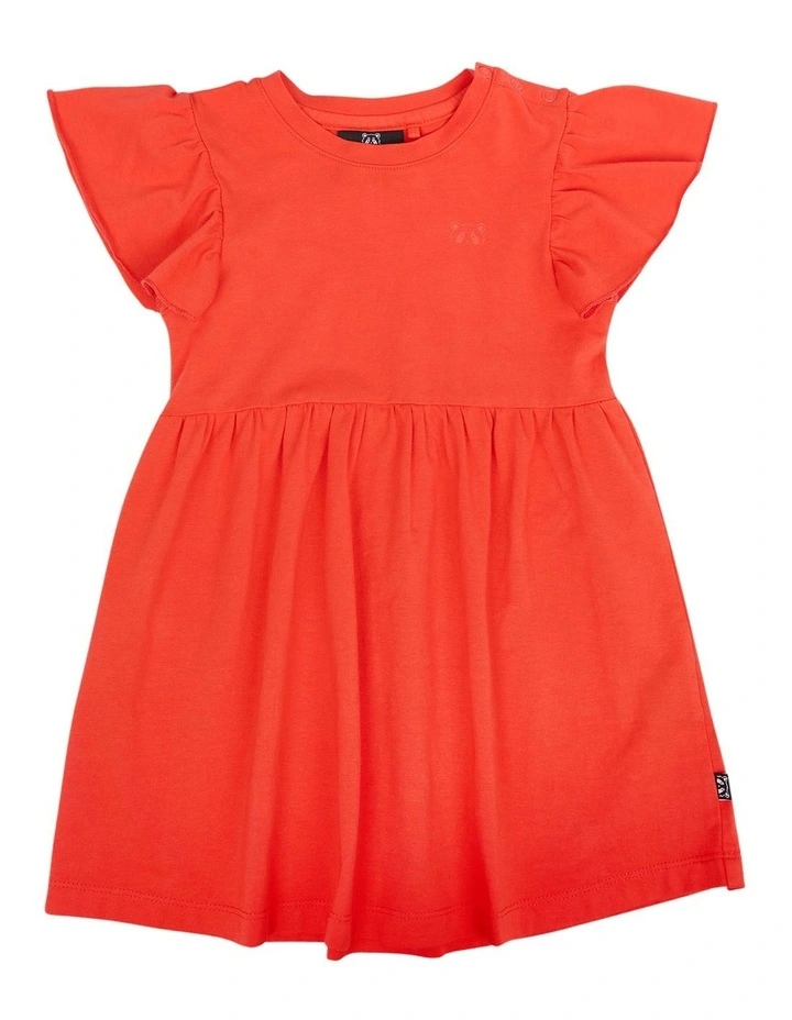 Frill Dress in Bright Red image 1