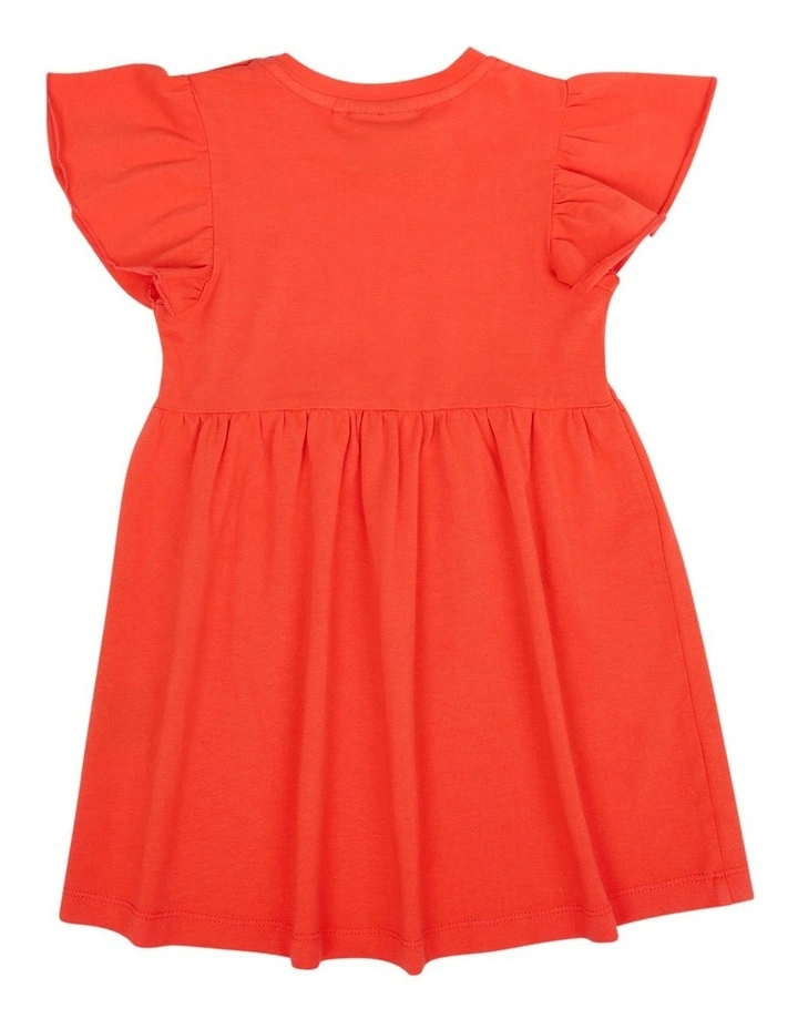 Frill Dress in Bright Red image 3