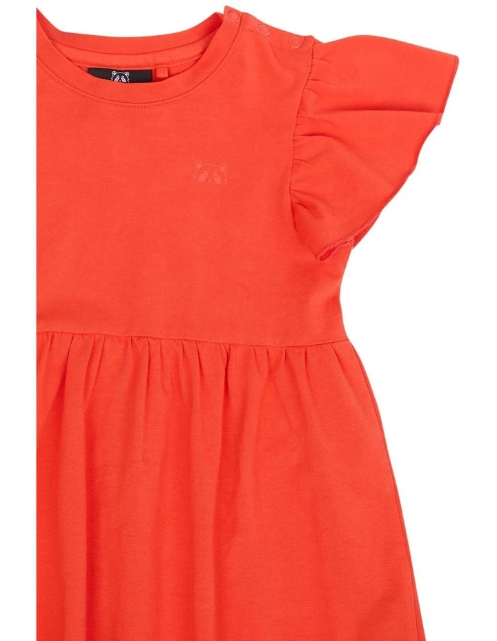 Frill Dress in Bright Red image 4