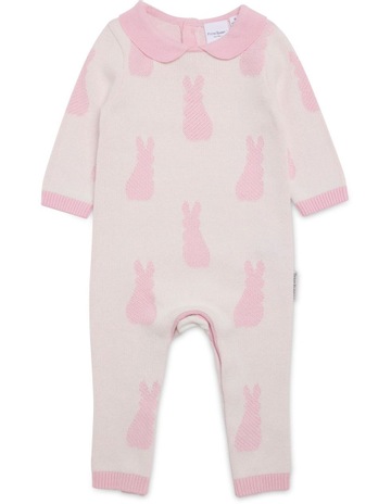 Intarsia Knit Romper in Pink