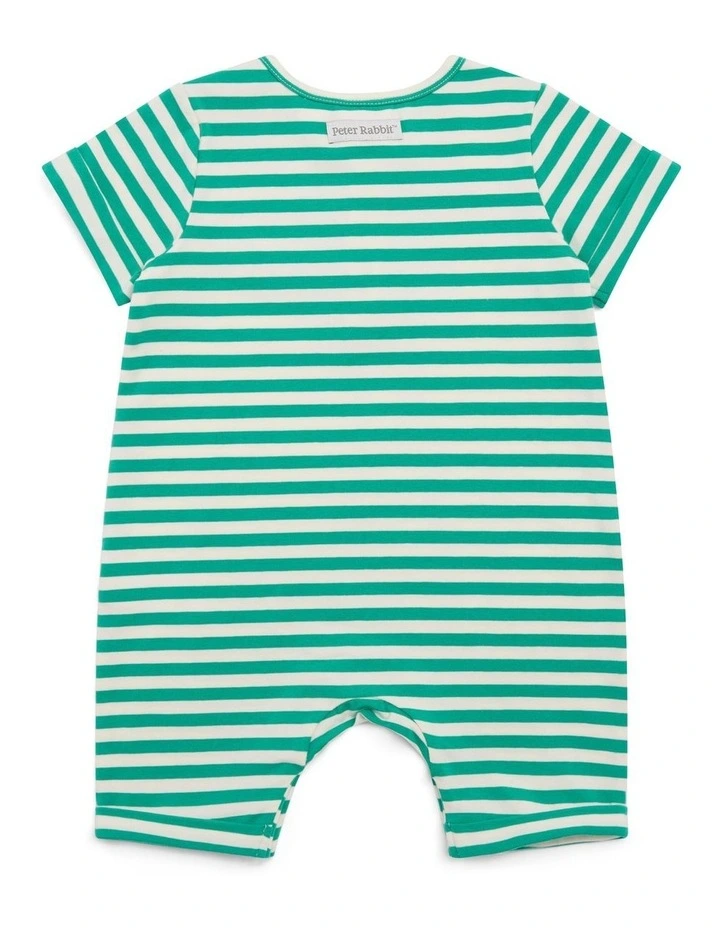 Striped Coverall in Green image 2