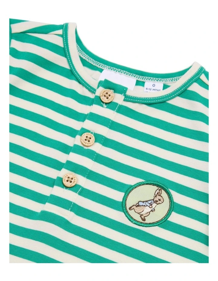 Striped Coverall in Green image 4