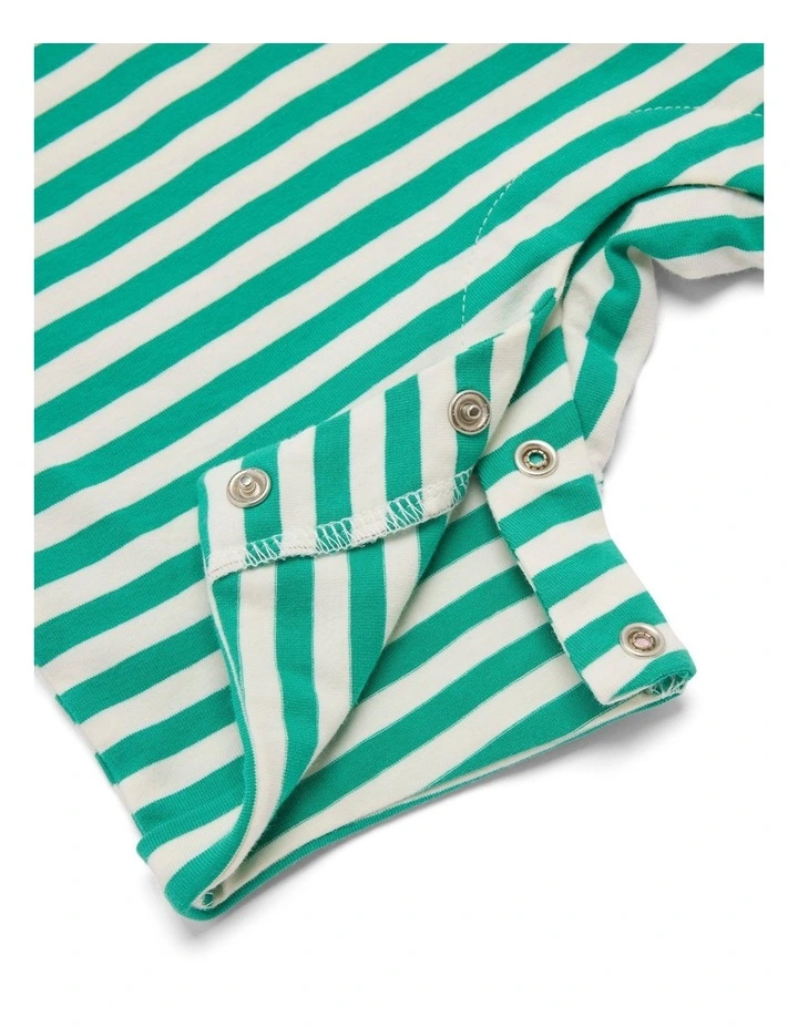 Striped Coverall in Green image 5