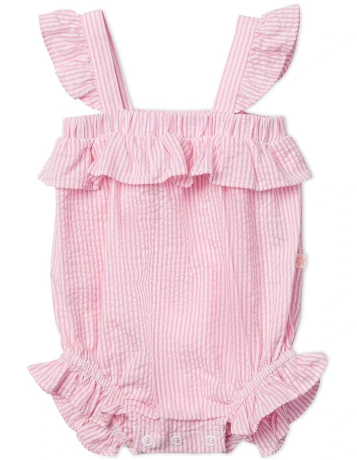 Stripe Frill Bodysuit in Pink image 2