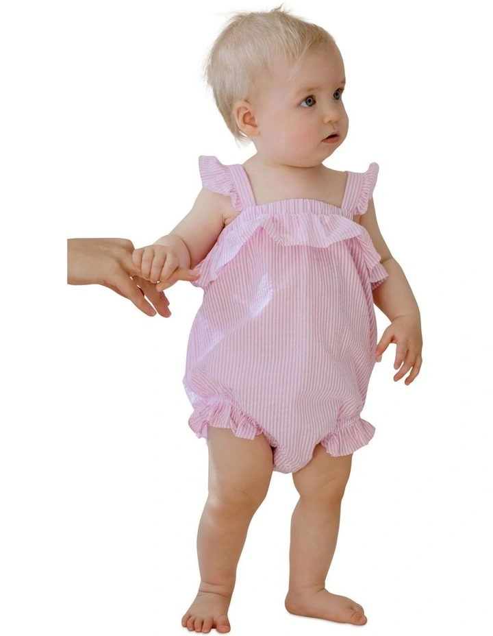 Stripe Frill Bodysuit in Pink image 4