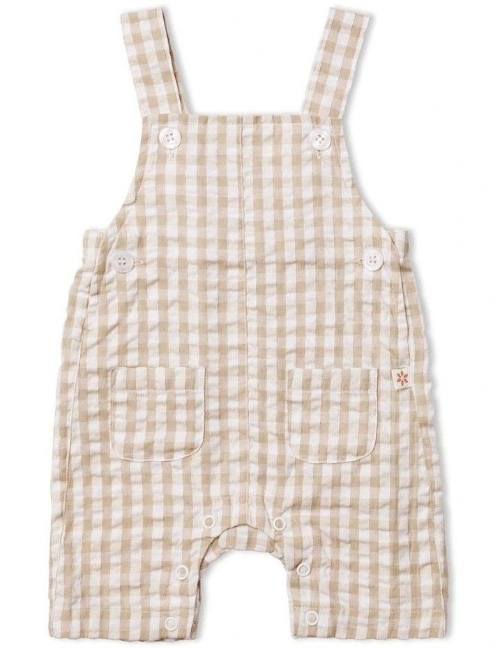 Endless Summer Nutmeg Gingham Overall in Cream image 1