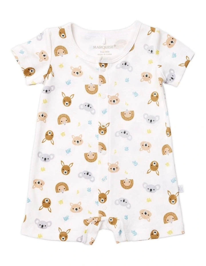 Australiana Short Sleeve Romper in White image 1