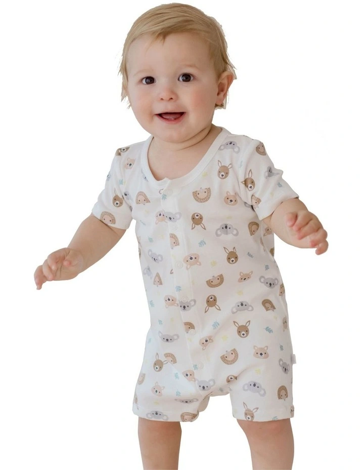 Australiana Short Sleeve Romper in White image 3