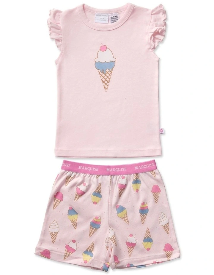 Frill Sleeve Pyjamas in Pink image 1