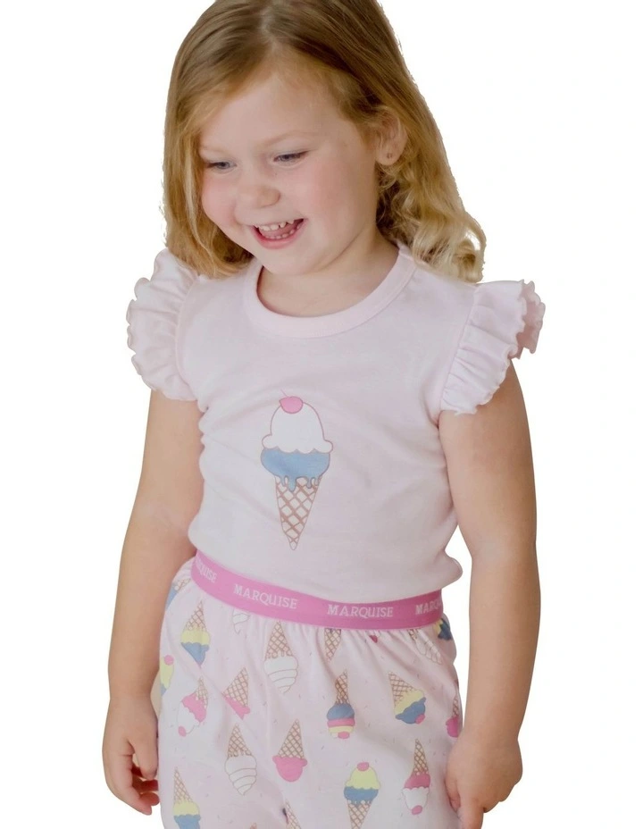 Frill Sleeve Pyjamas in Pink image 3