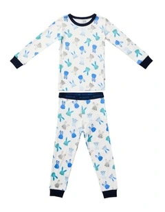 Pyjama Set 2 Piece in Blue Bunny