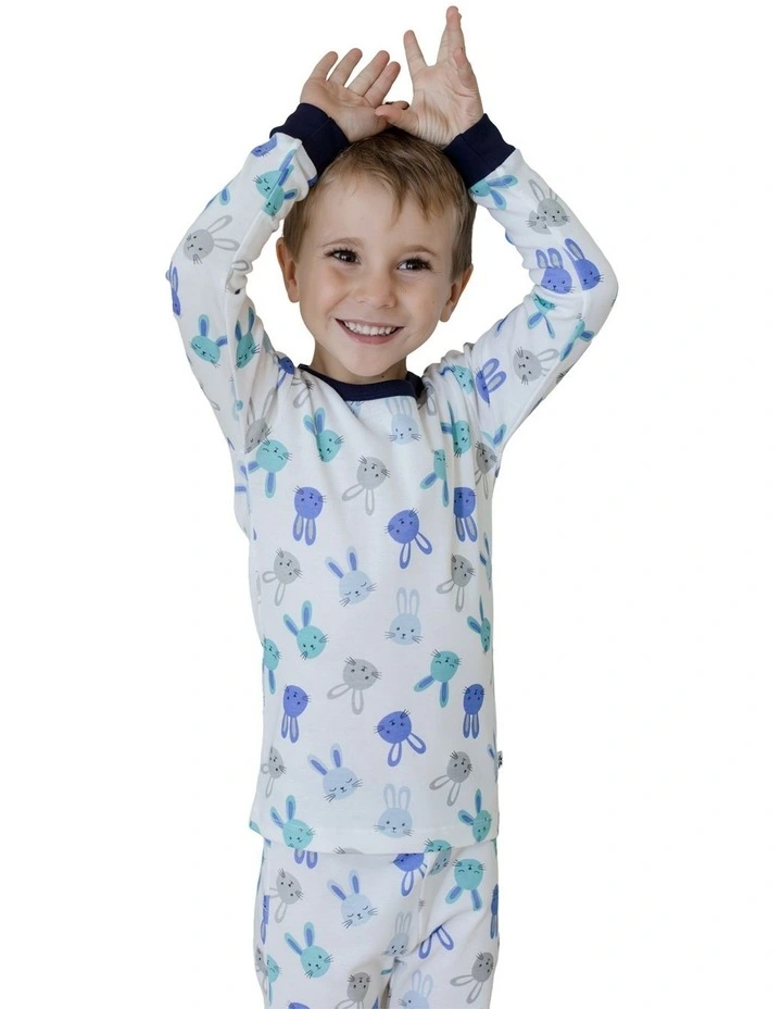 Pyjama Set 2 Piece in Blue Bunny image 3