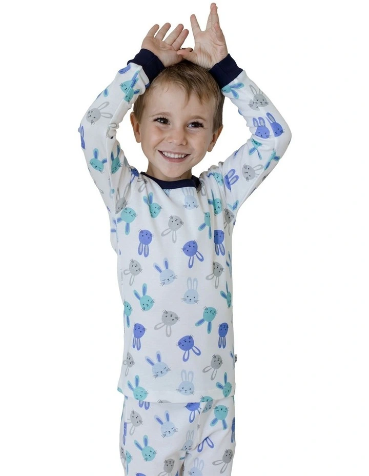 Pyjama Set 2 Piece in Blue Bunny image 4