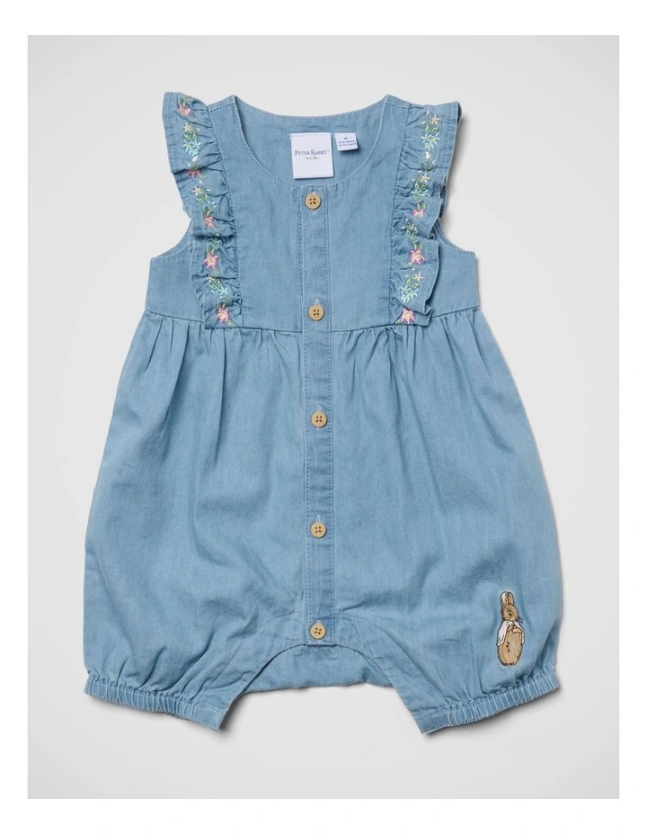 Girls Summer Floral Romper image 1