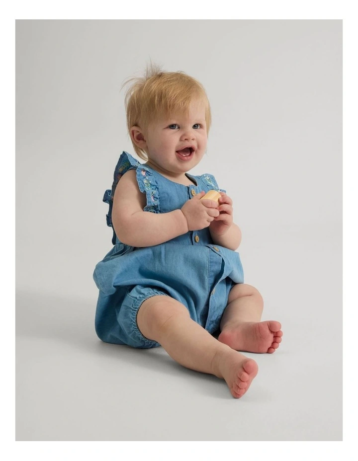 Girls Summer Floral Romper image 4