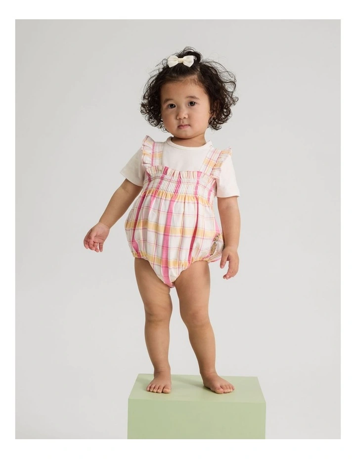 Girls Check Romper image 1
