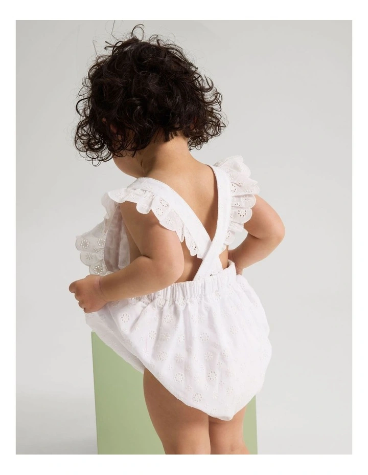 Girls Broderie Romper image 2
