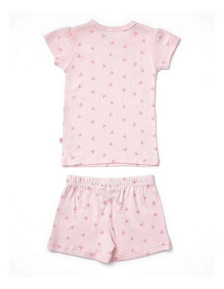 Short Sleeve Set in Light Pink Bows Print image 2