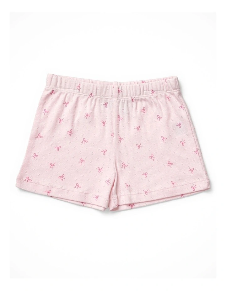 Short Sleeve Set in Light Pink Bows Print image 4