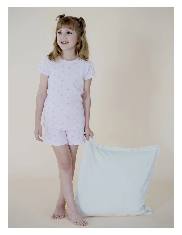 Short Sleeve Set in Light Pink Bows Print image 6