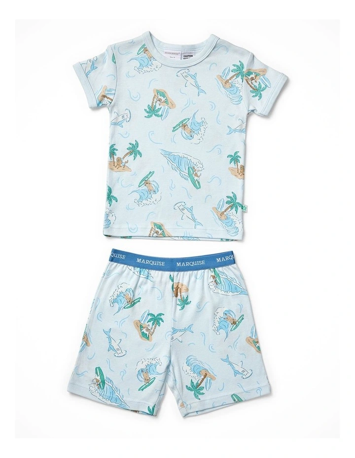 Short Sleeve Sleep Set Surfer Dogs image 1