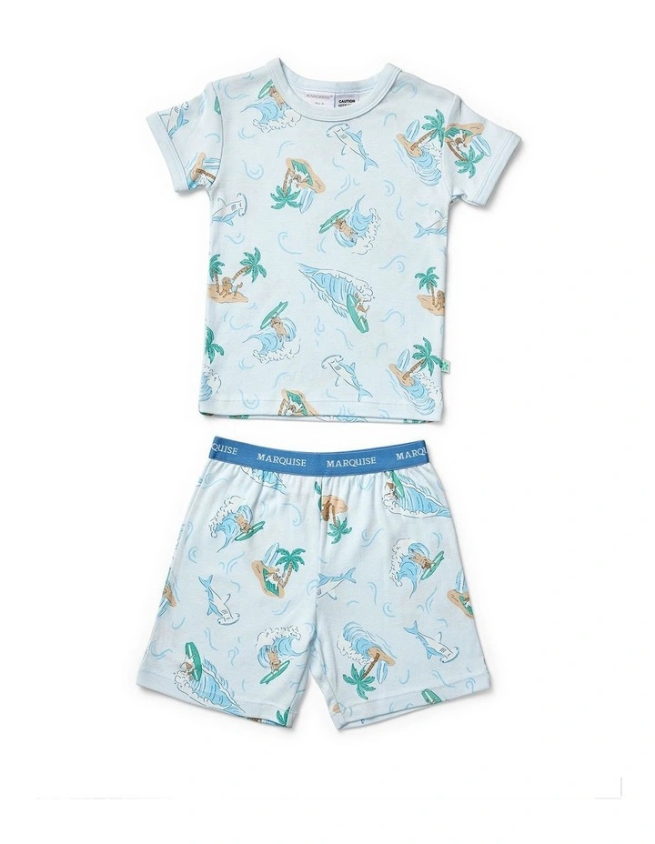 Short Sleeve Sleep Set Surfer Dogs image 1