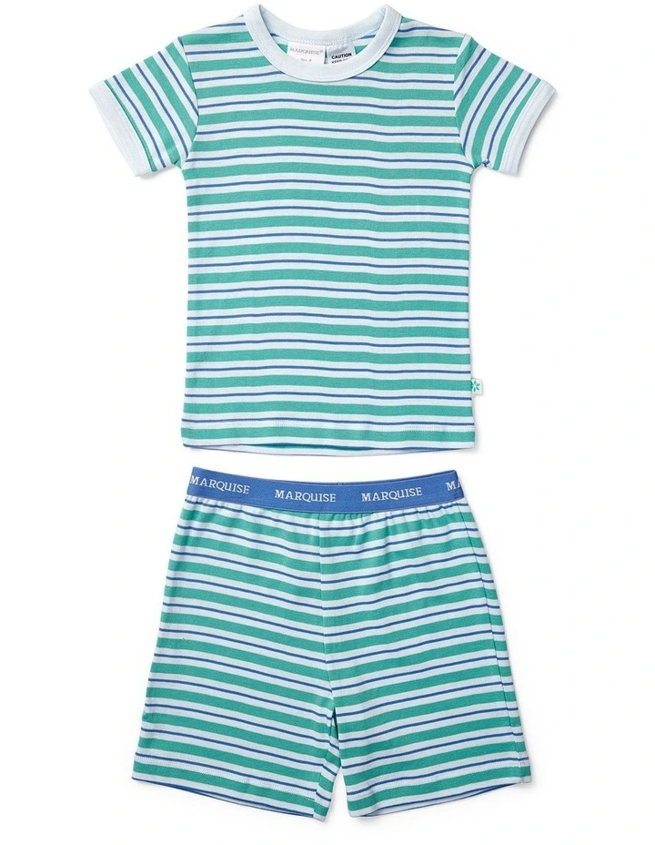 Short Sleeve PJ Set in Surfer Stripe image 1