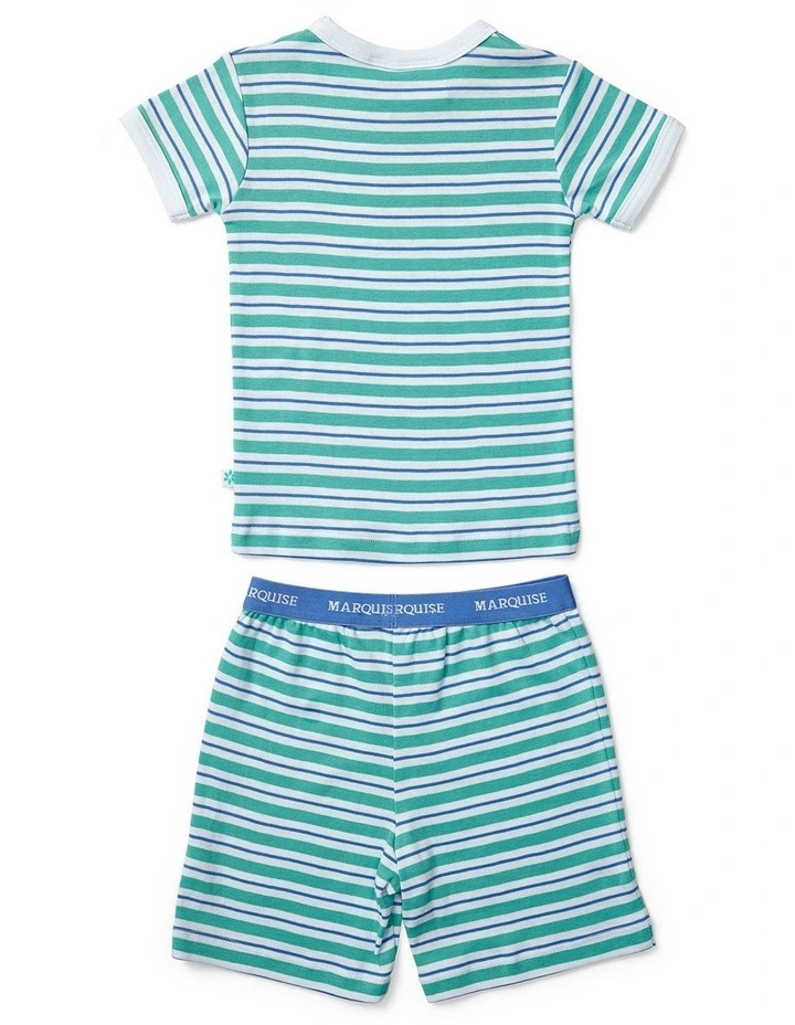 Short Sleeve PJ Set in Surfer Stripe image 2