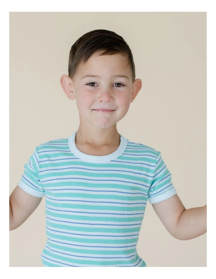 Short Sleeve PJ Set in Surfer Stripe image 3