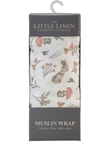 Prints Harvest Bunny Muslin Wrap 1 Pack in Dusty Pink