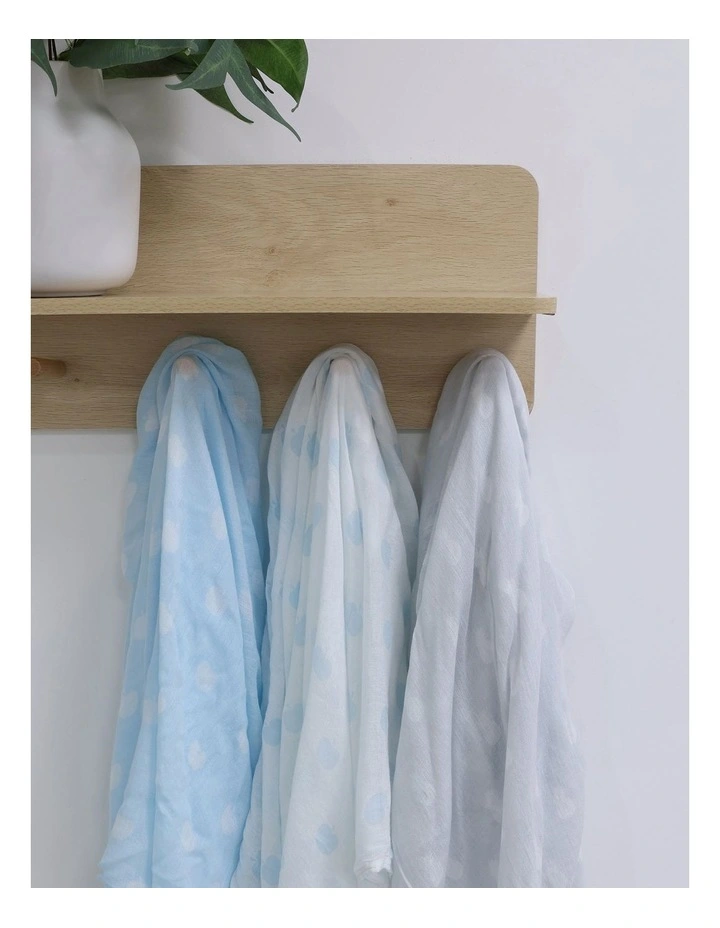 Nordic Sorbet Muslin Wrap 3 Pack in Blue/Grey image 4